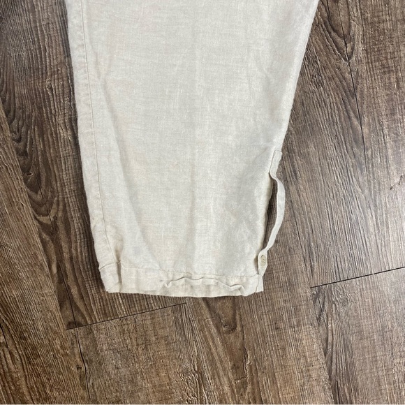 LIZ CLAIBORNE Capri Pants Women Size 1P Beige 100% Linen LIVVY Mid Rise - Picture 4 of 8
